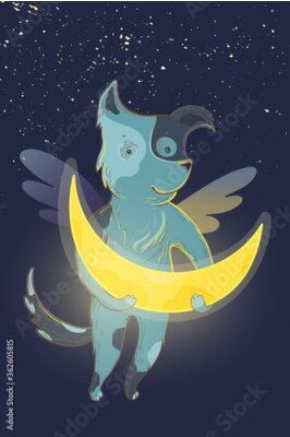 Poster  Chien ange de conte de fées