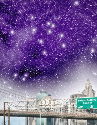 Poster  Ciel étoilé sur le pont de Brooklyn