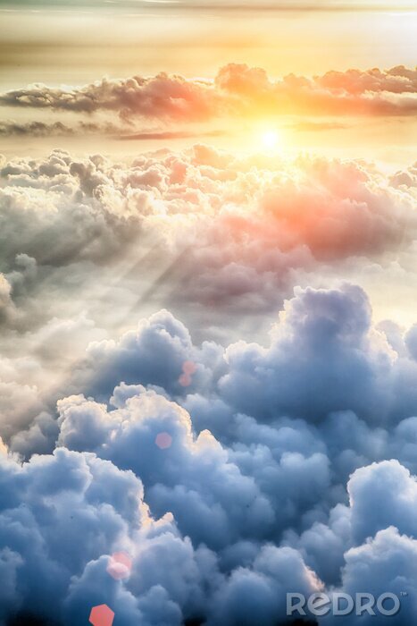 Poster  Ciel illuminé par des rayons de soleil