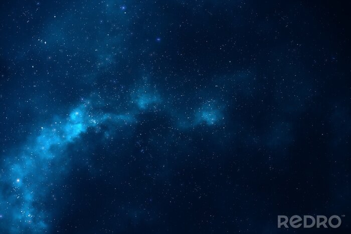 Poster  Ciel nocturne avec une galaxie lumineuse