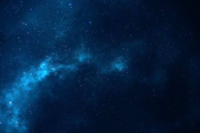 Poster  Ciel nocturne avec une galaxie lumineuse