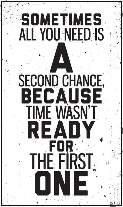 Poster  Citation inspirante sur le fait de donner une seconde chance