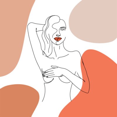 Collage avec silhouette féminine et formes