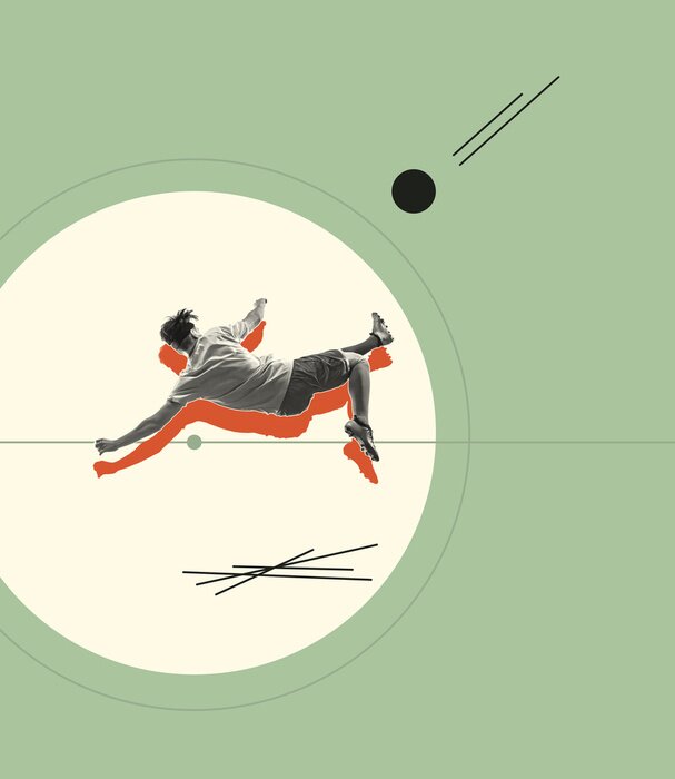 Poster  Collage de football tiré au but