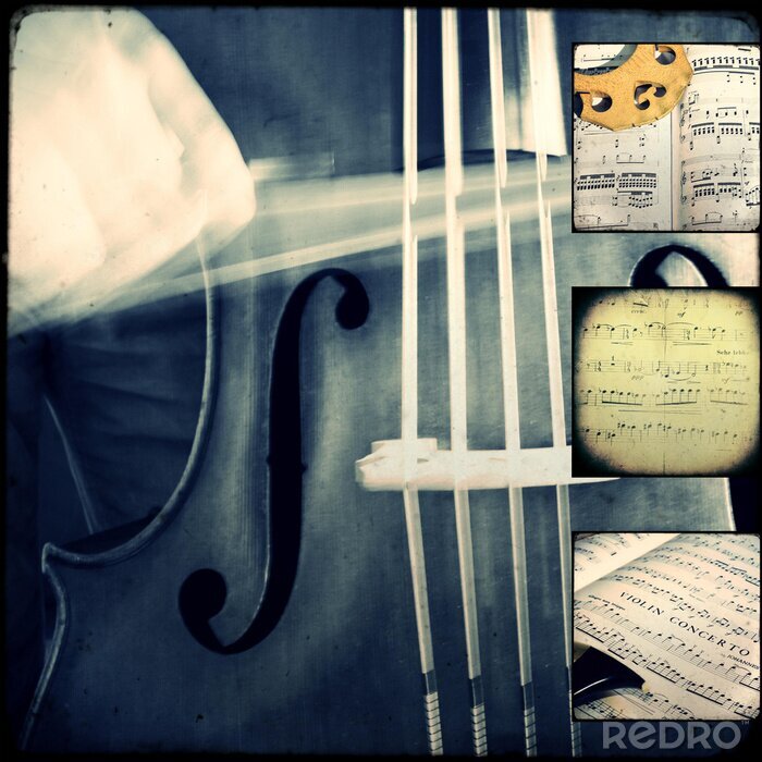 Poster  Collage de musique avec un violon