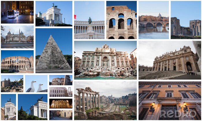 Poster  Collage de photos de vacances romaines