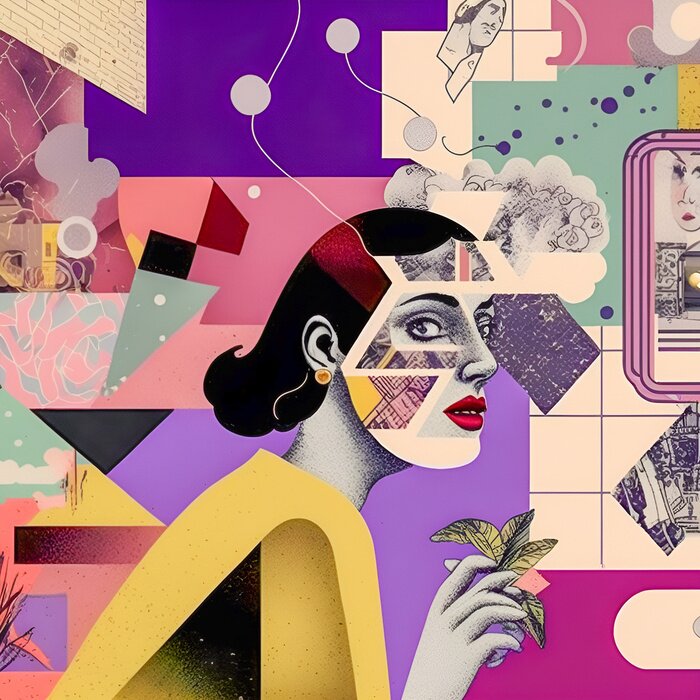 Poster  Collage Popart avec une femme