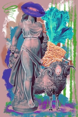 Poster  Collage psychédélique avec une femme
