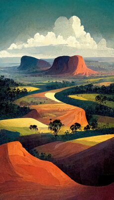 Poster  Collines d'Australie