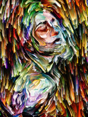 Colorful Abstract Portrait Painting.