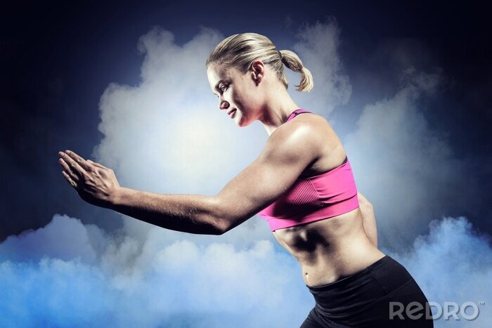 Poster  Composite, image, musculaire, femme, courant, sportswear