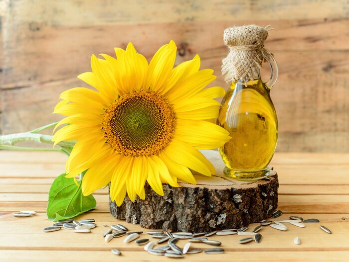 Poster  Composition de fleurs jaunes sur bois