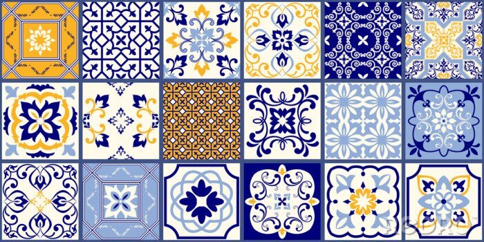 Poster  Composition de tuiles Azulejo