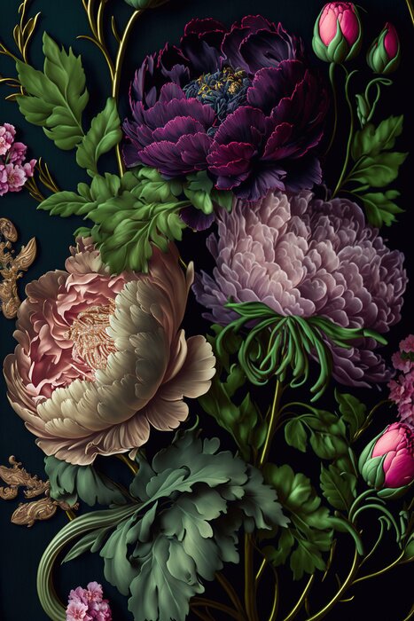 Poster  Composition florale vintage élégante