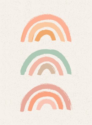 Sticker  Composition minimaliste arc-en-ciel et style scandinave