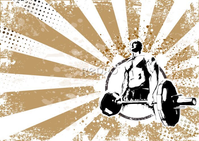 Poster  Composition rétro culturiste