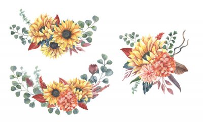 Sticker  Compositions florales avec des tournesols