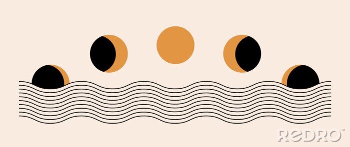Poster  Concept minimaliste moderne des phases de la lune