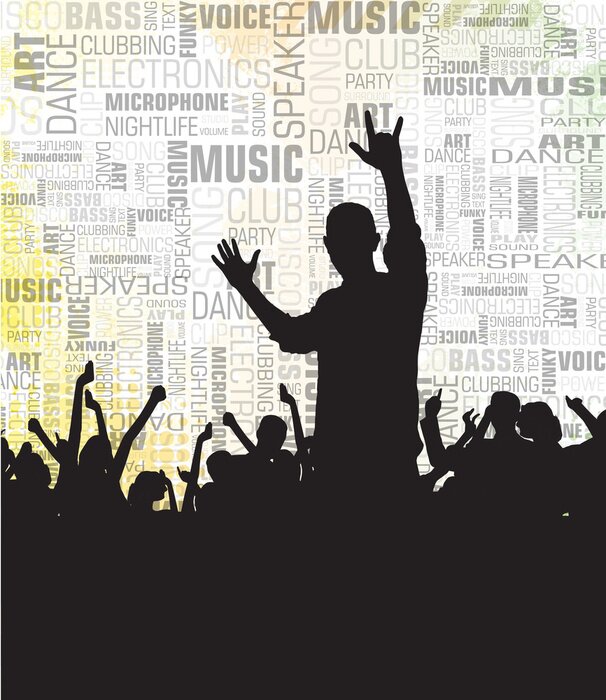 Poster  Concert sur fond typographique