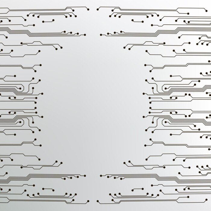Poster  Connexions électroniques en noir et blanc