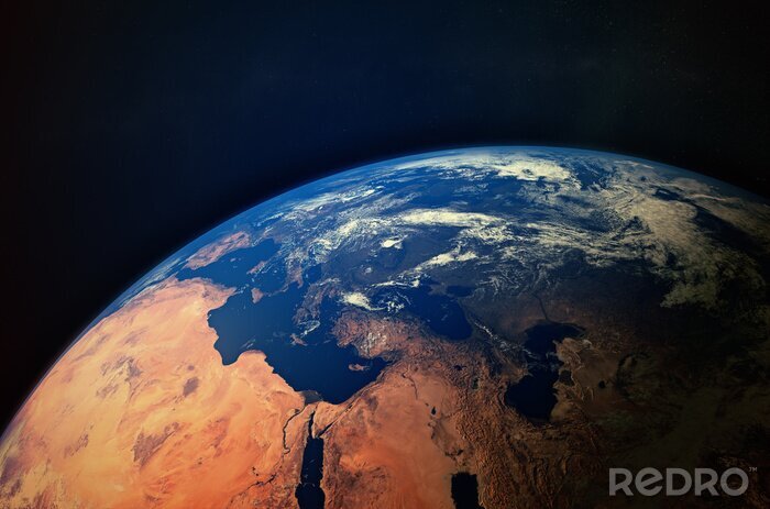Poster  Continents et océans visibles depuis l'espace