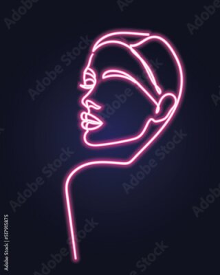 Poster  Contour du visage d'une femme