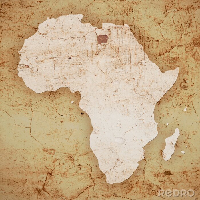 Poster  Contours de l'Afrique sur papier vintage