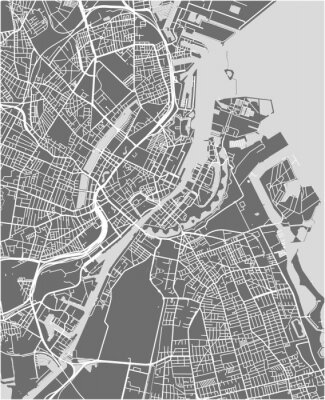 Poster  Copenhague sur la carte