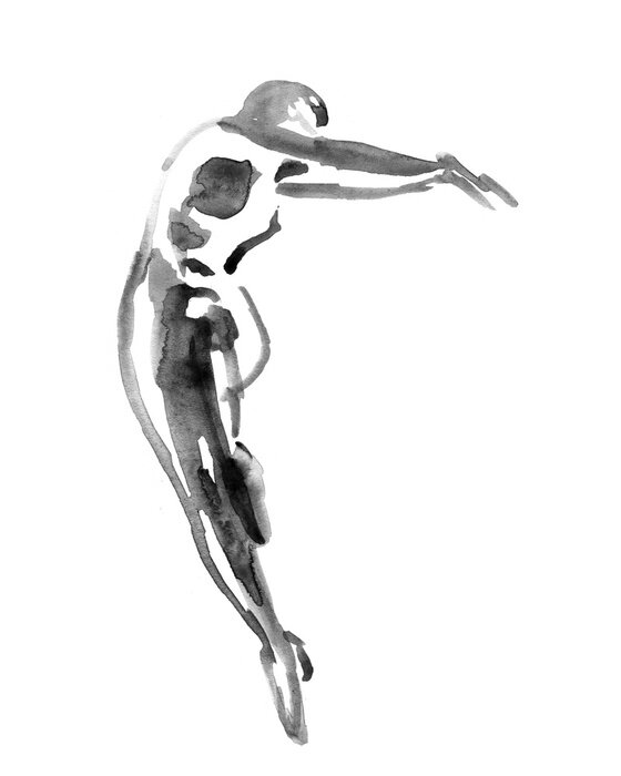 Poster  Corps en mouvement aquarelle