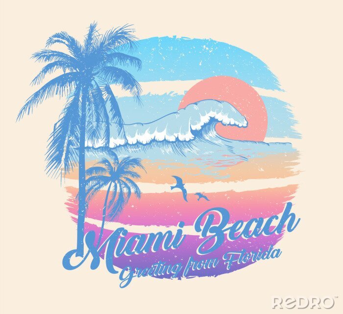 Poster  Coucher de soleil à Miami