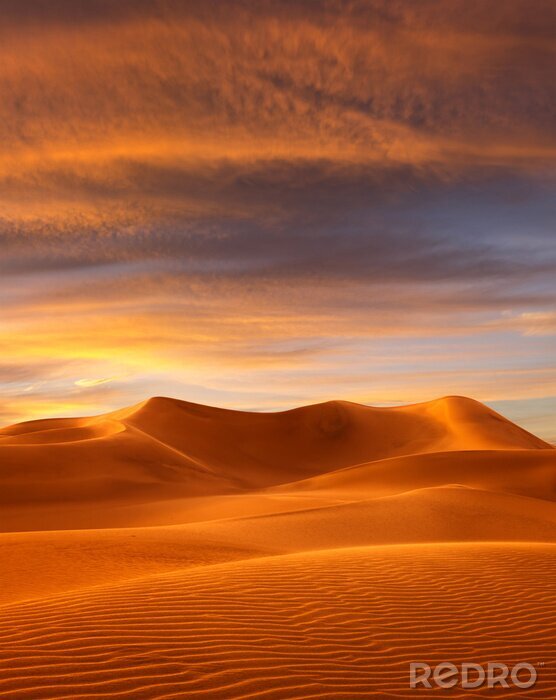 Poster  coucher de soleil désert
