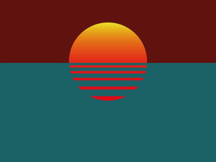 Poster  Coucher de soleil minimaliste