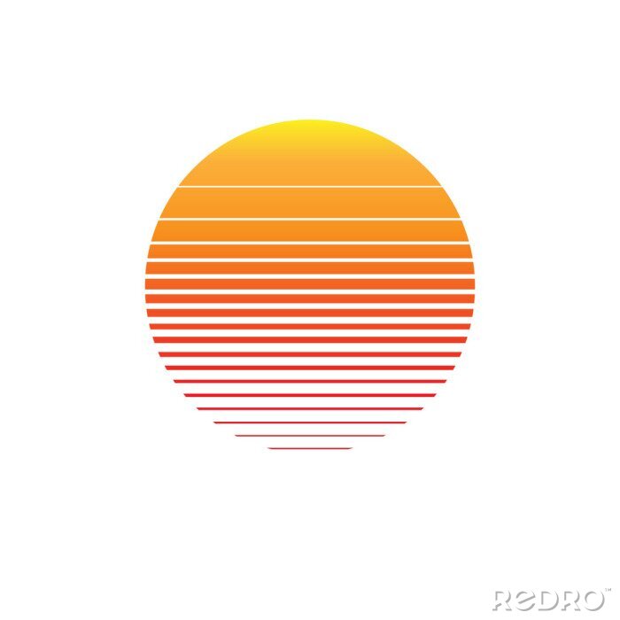 Poster  Coucher de soleil rayé