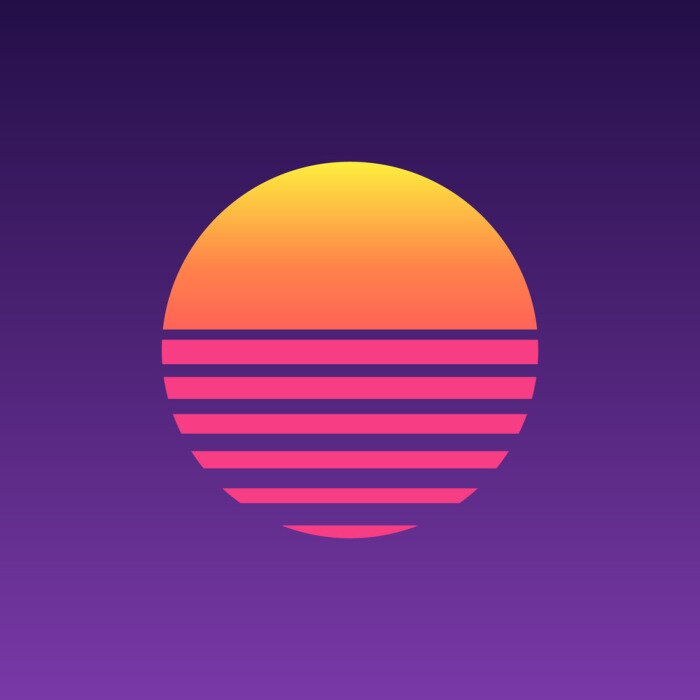 Poster  Coucher de soleil sur fond violet