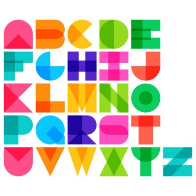 Poster  Couleurs géométriques en forme de lettres