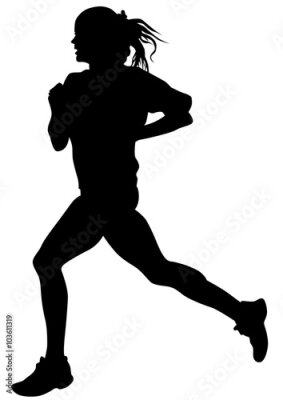 Poster  Coureur en noir et blanc