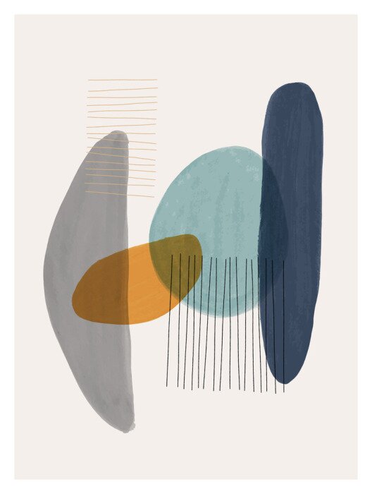 Poster  Creative minimalist hand painted illustration for wall decoration, postcard or brochure design.