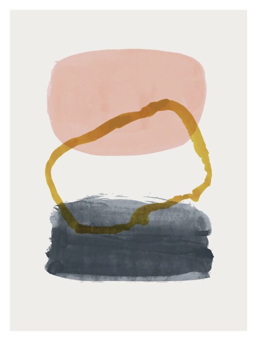 Poster  Creative minimalist hand painted illustration for wall decoration, postcard or brochure design.