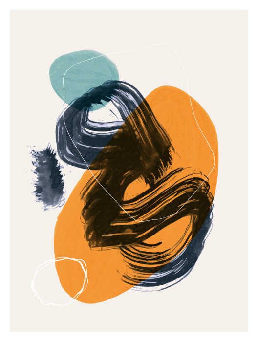 Poster  Creative minimalist hand painted illustration for wall decoration, postcard or brochure design.