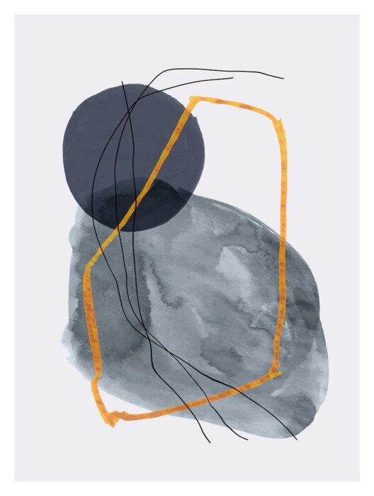 Poster  Creative minimalist hand painted illustration for wall decoration, postcard or brochure design.