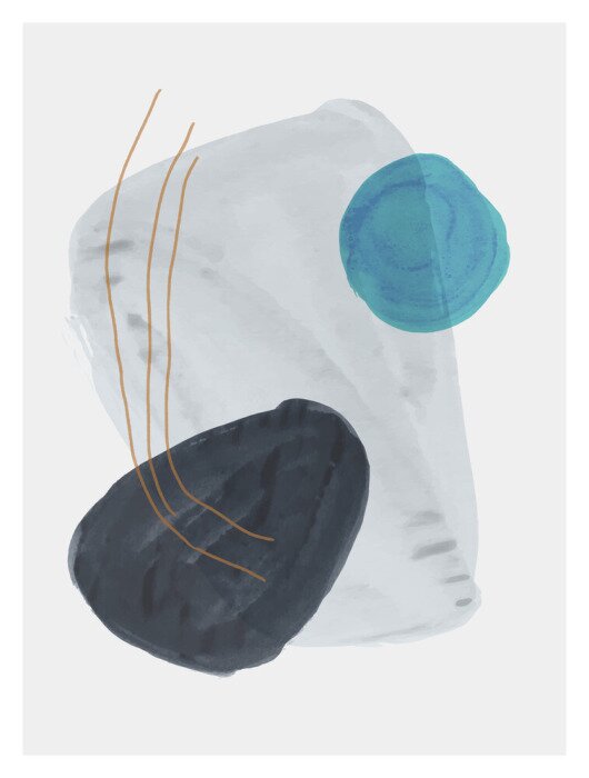 Poster  Creative minimalist hand painted illustration for wall decoration, postcard or brochure design.