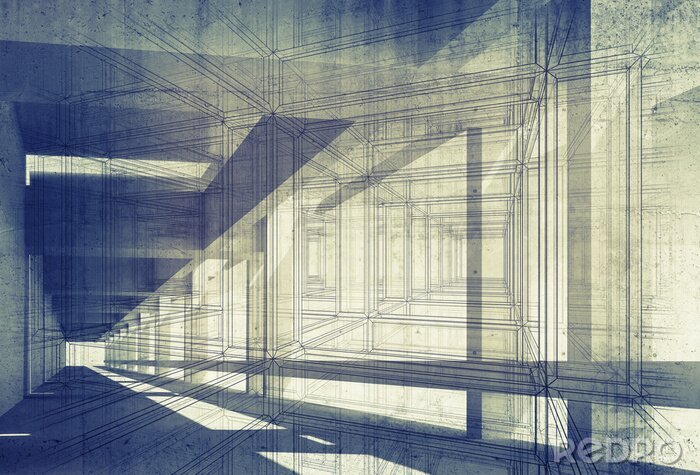 Poster  Croquis d'un tunnel abstrait