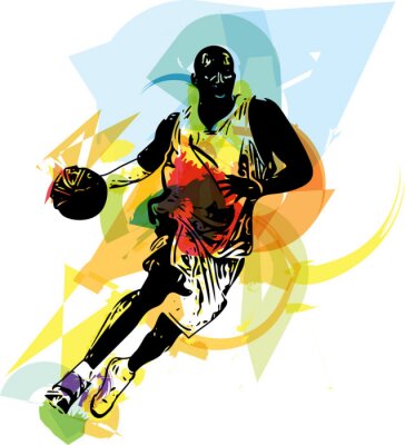 Poster  Croquis de joueur de basket