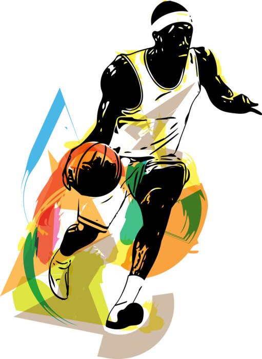 Poster  Croquis de joueur de basket
