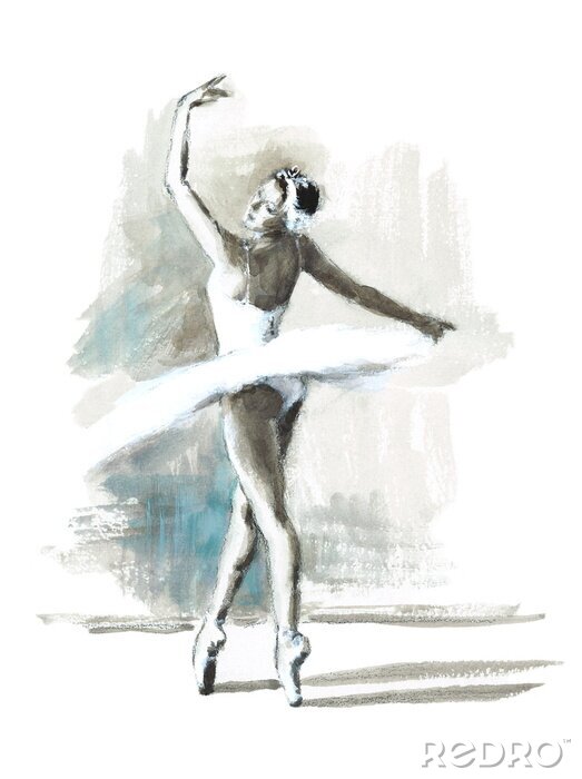 Poster  Croquis pastel de ballerine dansante