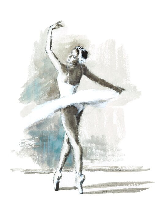 Poster  Croquis pastel de ballerine dansante