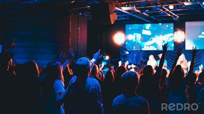 Poster  crowd of people at worship concert