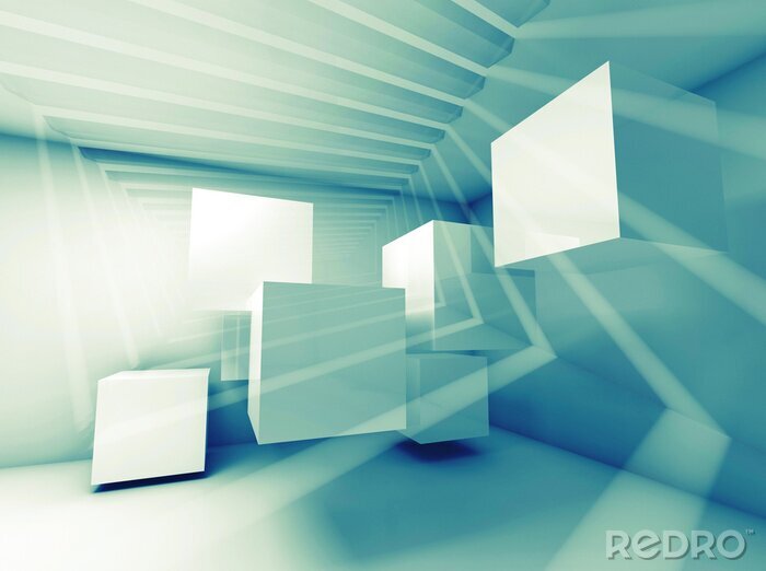 Poster  Cube effet de profondeur 3D