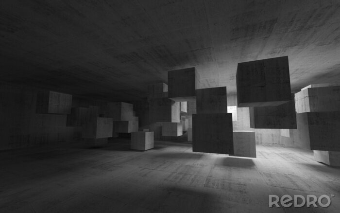 Poster  Cubes 3D suspendus dans les airs