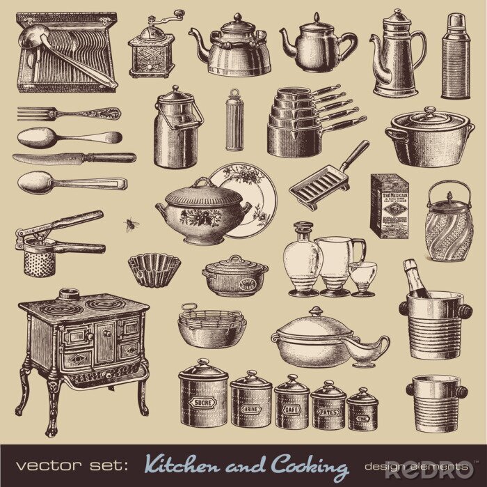 Poster  Cuisine et cuisson vintage